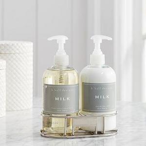 K. Hall Milk Lotion & Soap Caddy Set