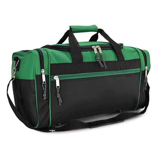 DALIX 21" Blank Sports Duffle Bag Gym Bag Travel Duffel Adjustable Strap in Green
