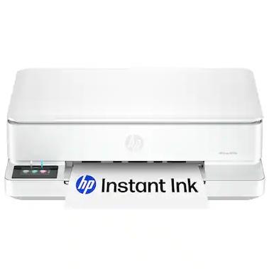 HP - Envy 6165e Wireless AI-Enabled All-in-One Inkjet Printer with 6 Months of Instant Ink (+1 Bonus Month of Ink w/ Code) - White