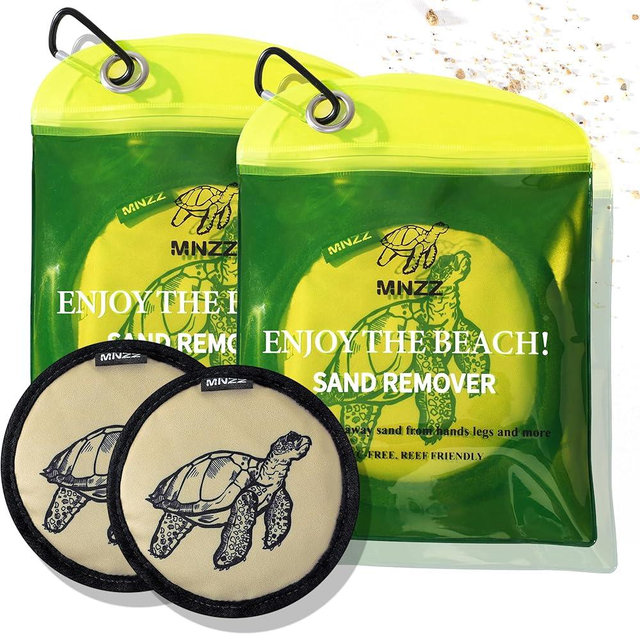 Beach Sand Remover Sand Eraser Kids Adult Women Men Summer Essentials Sunscreen Chair Cover Towel Blanket Shell Tote Bag Tent Umbrellas Shovel Toy Castle Building Cup Holder Clip Hat Canopy Shade 2Pcs