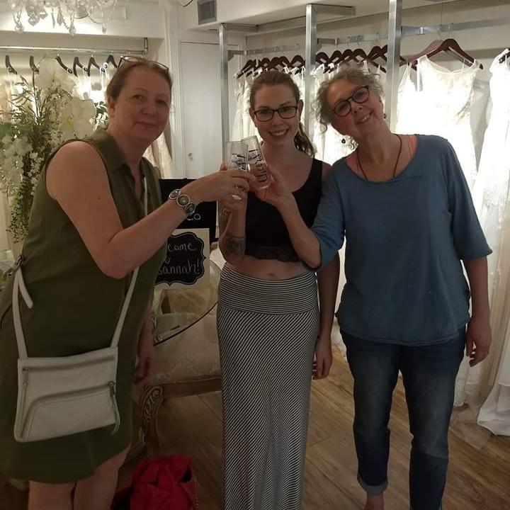 Auntie, Susannah, and Mother of the bride saying YES to the dress