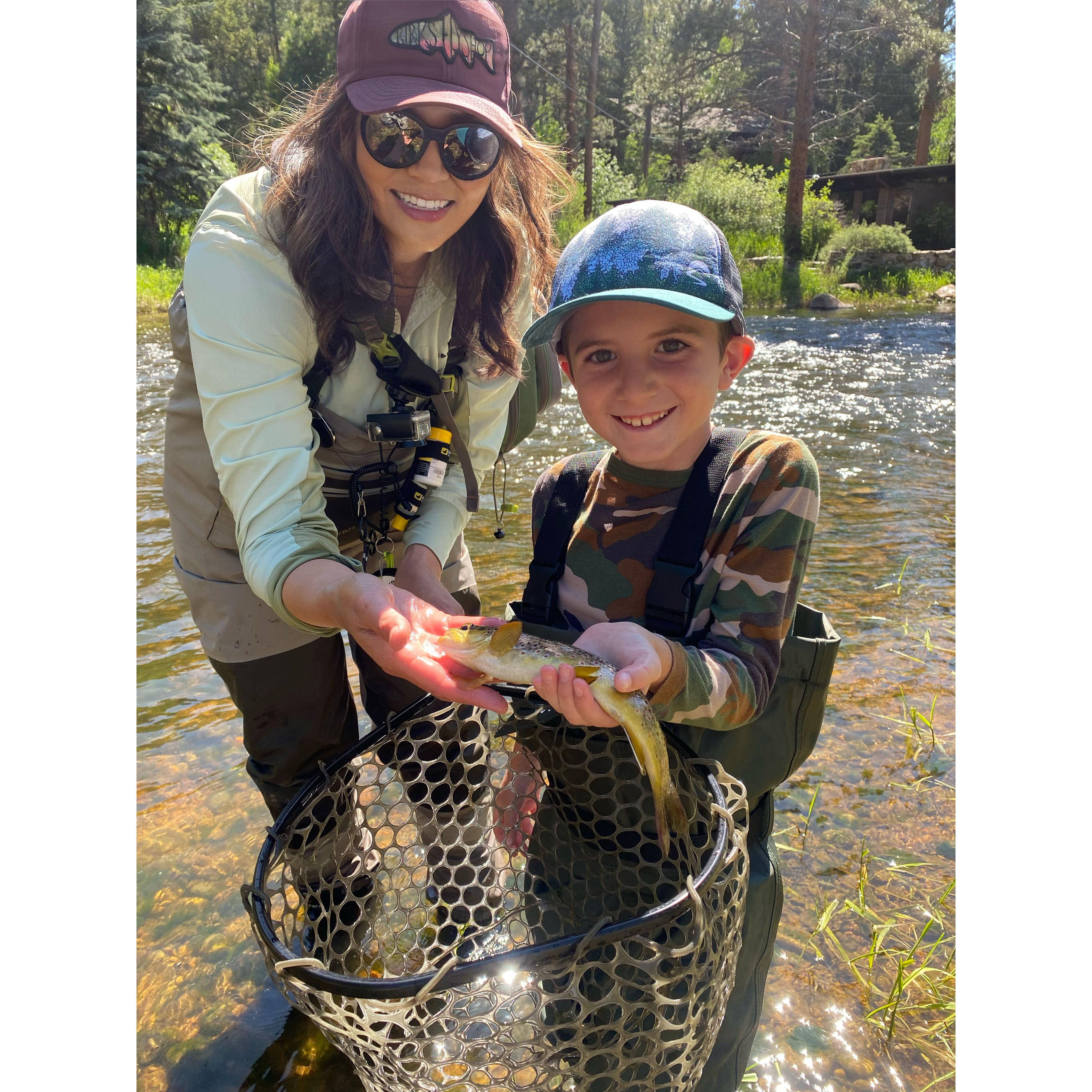 Russ's first fish on the fly!