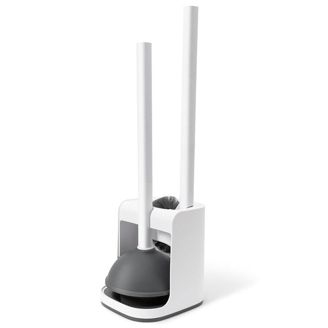 IVYROLL Toilet Brush and Plunger Set Hidden, S-Shaped Toilet Brush Plunger Combo, Perfect for Homes, Apartments & Bathrooms