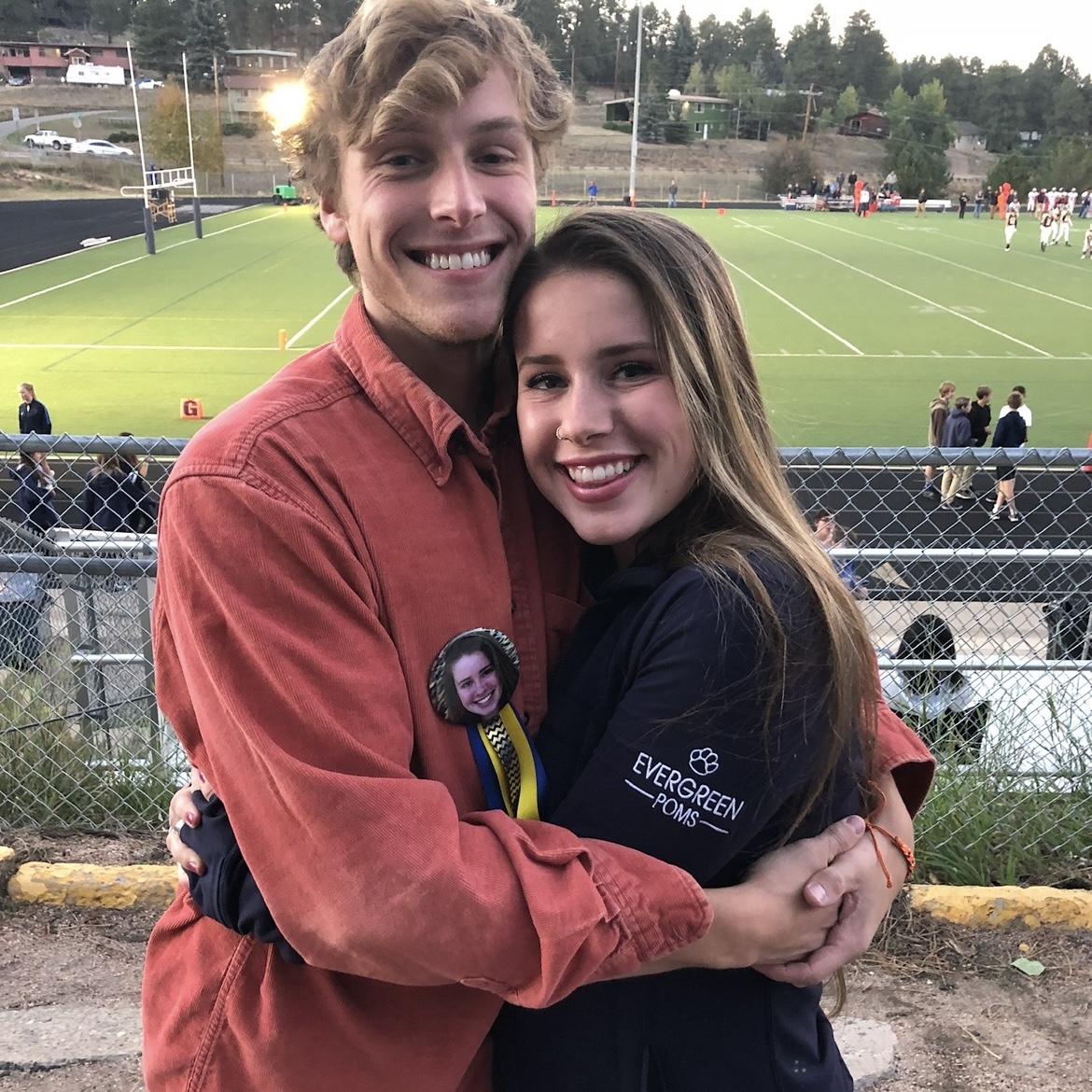 Our first picture together - at a football game in 2018 when Sophie was coaching.