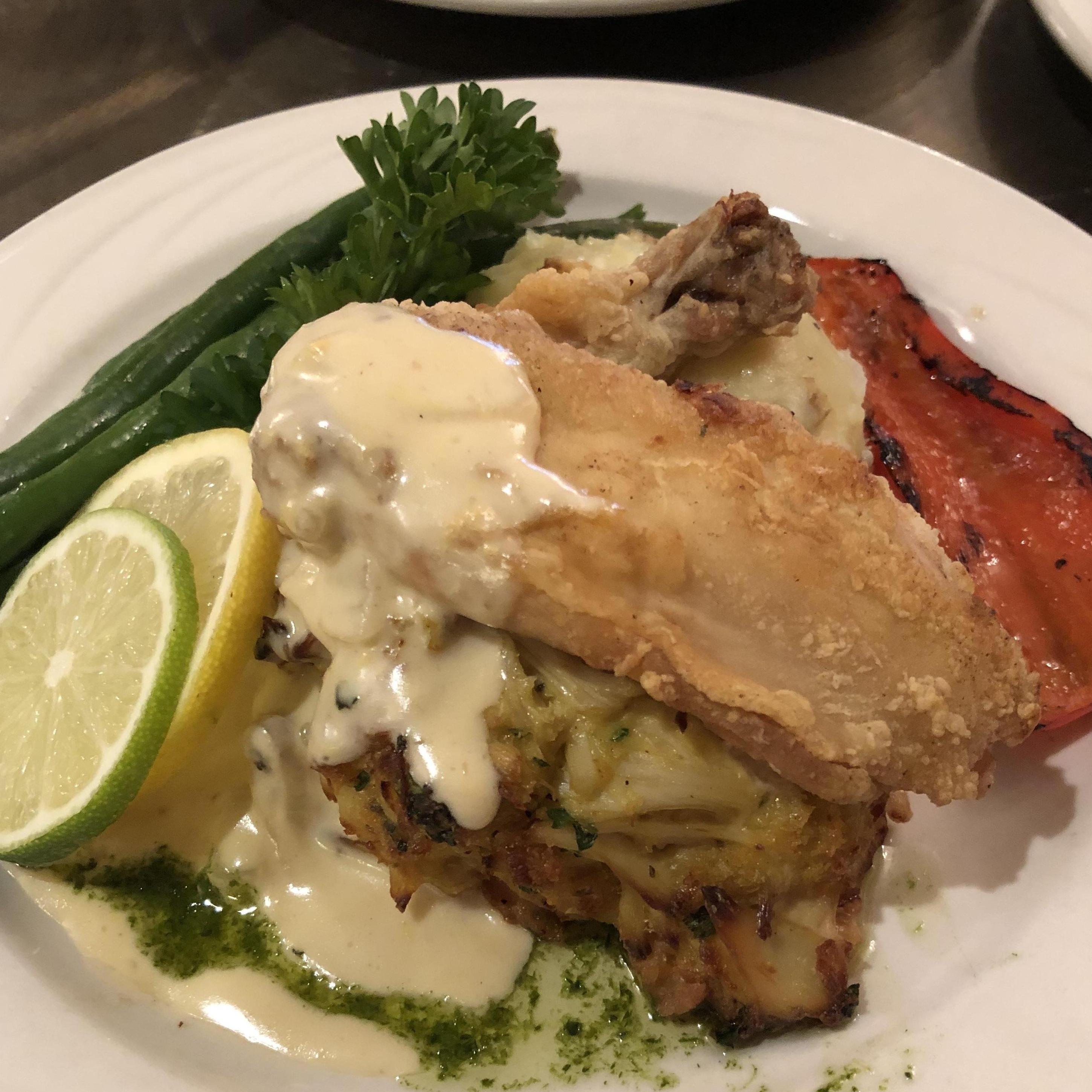 Baked Chicken Wye Island-French Cut Chicken Stuffed with Crab Meat