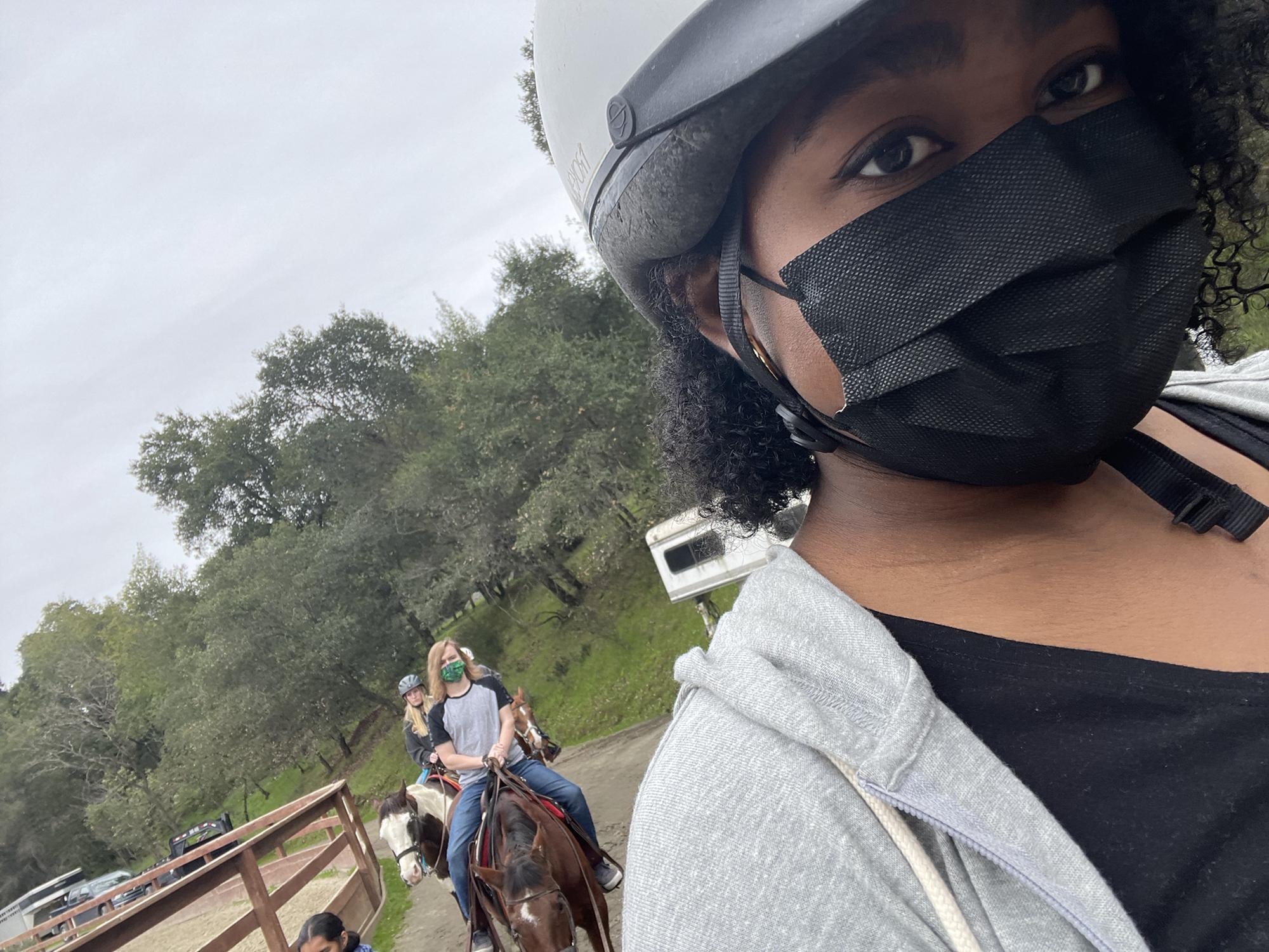 I took this selfie on our first Valentine's Day together! Gunner planned a wonderful horseback riding date!