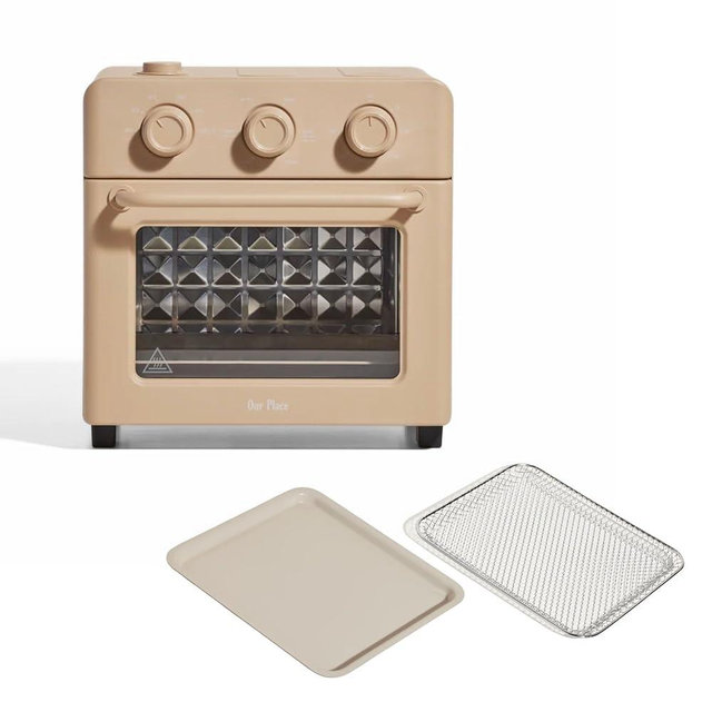 Our Place Wonder Oven & Essentials Kit | 6-in-1 Air Fryer Toaster Oven with Steam Infusion | Countertop Convection Oven Combo with Extra Bake Pan & Air Fryer Basket | Non-toxic, PFAS-Free Duo | Steam