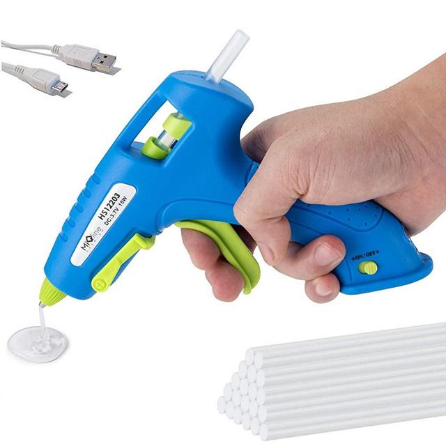 MIQLINE Cordless Hot Glue Gun Kit with 20pcs Glue Sticks – strong 2900mAh Li-ion USB Rechargeable Glue Gun, Fast Heating - for Kids & Adults DIY Crafts, School Project, Arts, Decorations, Fast Repairs