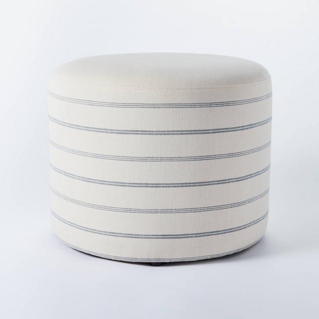 Lynwood Upholstered Round Cube White - Threshold designed with Studio McGee