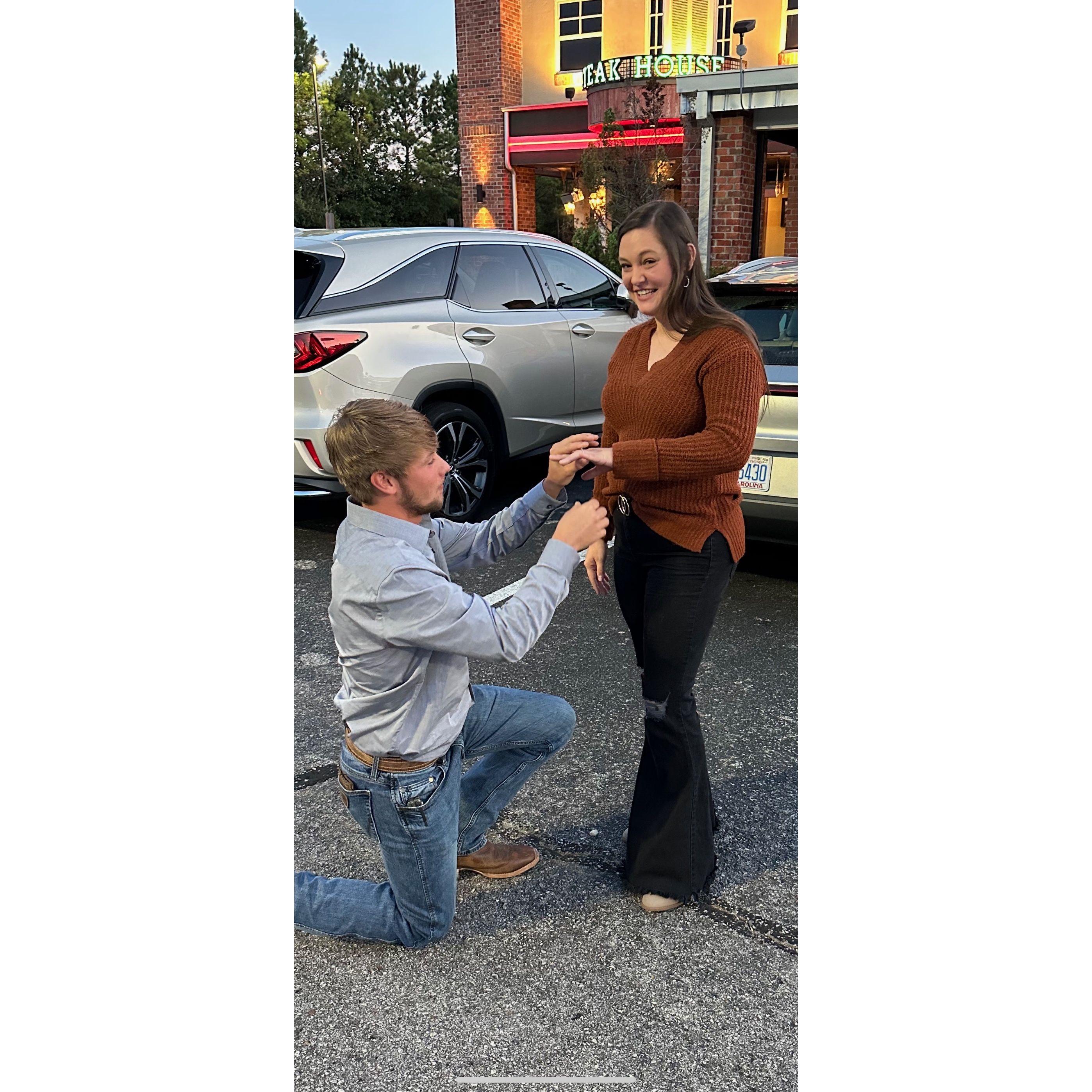 Levi proposing to Taylor