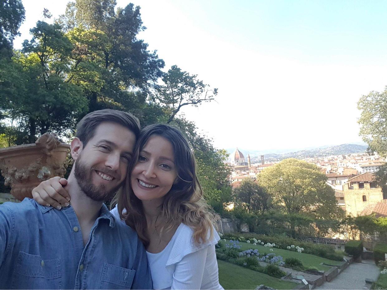 Enjoying beautiful gardens in Florence. Cheers to many more adventures!
