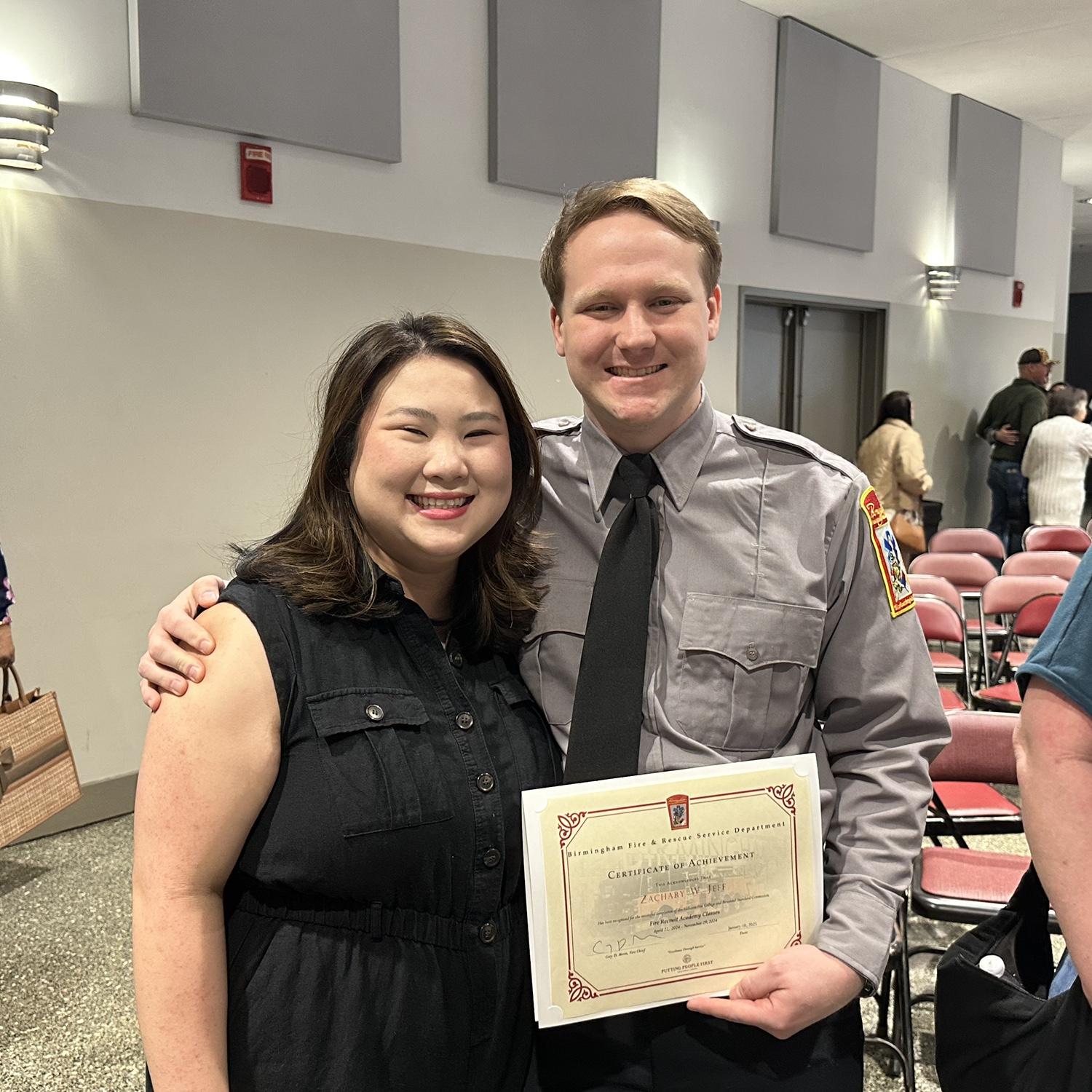 Zachary's firefighter graduation