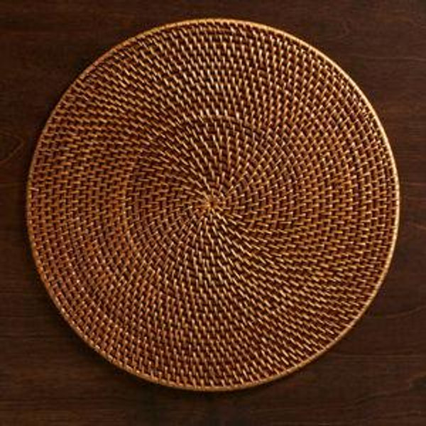 Artesia Round Honey Woven Rattan Placemat