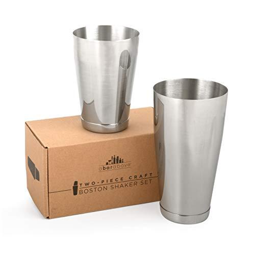 Premium Weighted Cocktail Shaker Set: Two-Piece Pro Boston Shaker Set. 18oz & 28oz Martini Drink Shaker