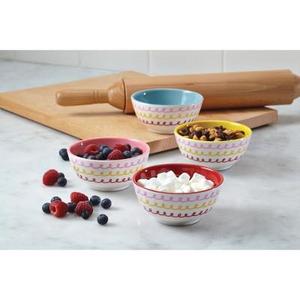Cake Boss 4 Piece Countertop Accessories Melamine Prep Bowl Set-Icing Pattern