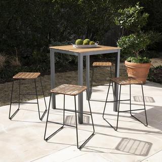 Rihandi Stackable All-Weather Rattan Outdoor Counter Stool, Set of 4