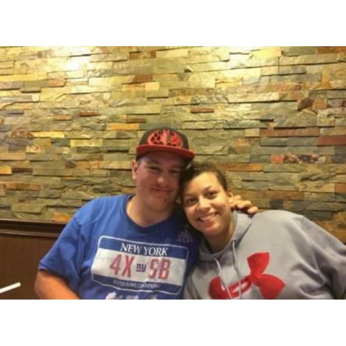 This photo of us together was taken by my mom on the first dinner we had with my parents