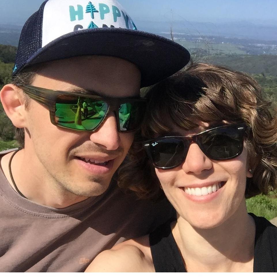 Joe and Abby's first picture together, taken after a hike at the Russian Ridge Open Space Preserve.