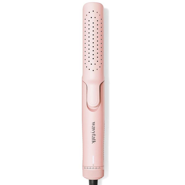 Wavytalk 1 Inch Curling Iron, Airflow Styler with 360° Cooling Air to Lock in Curls Quicker, Hair Straightener and Curler 2 in 1 for All Hair Types, Pink