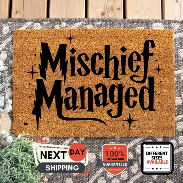 Mischief Managed Doormats, Home Doormat, Movie Lover Gift , Closing Gift, Front Door Mat, Coir Doormat, Outdoor Mat, Front Door Decor