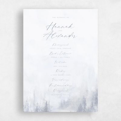 Cloud Gray, Grey Wedding Program - Forest