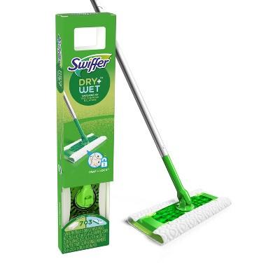 Swiffer Sweeper Dry + Wet All Purpose Floor Mopping and Cleaning Starter Kit with Heavy Duty Cloths - Includes 1 Mop - 10 Refills