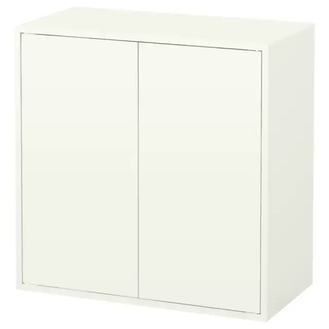 Wall-mounted shelving unit, white