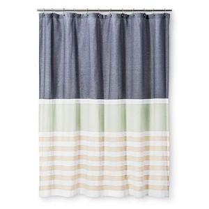 Textured Stripes Shower Curtain Indigo - Threshold™