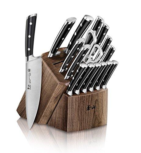 Cangshan TS Series 1020885 Swedish Sandvik 14C28N Steel Forged 17-Piece Knife Block Set, Walnut