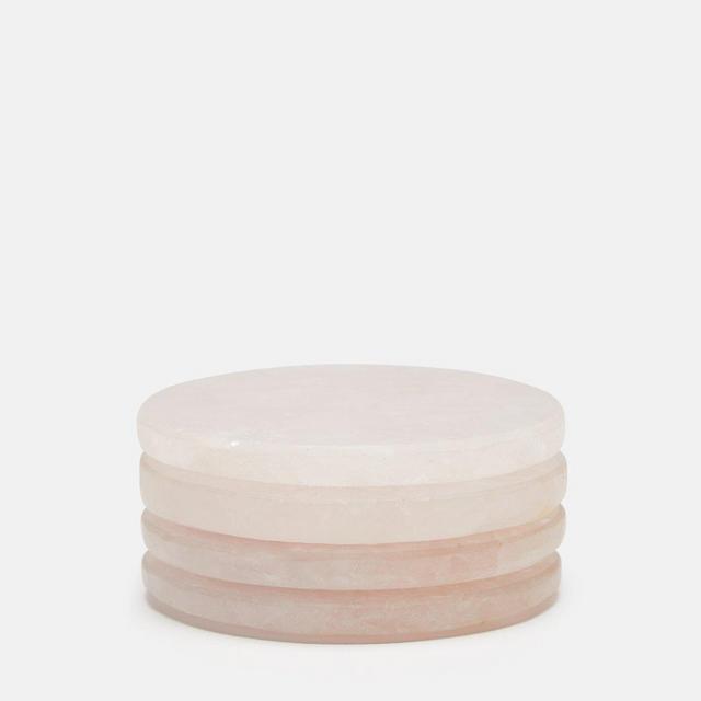 The Line | Set of Four Pink Quartz Coasters