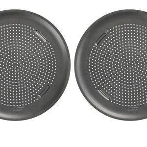 GoodCook AirPerfect Nonstick 16” Pizza Pan - Set of 2 - Pizza Trays for Oven, Perforated Round Pizza Pan, Carbon Steel Baking Pan, Homemade, Frozen & Leftover Slices