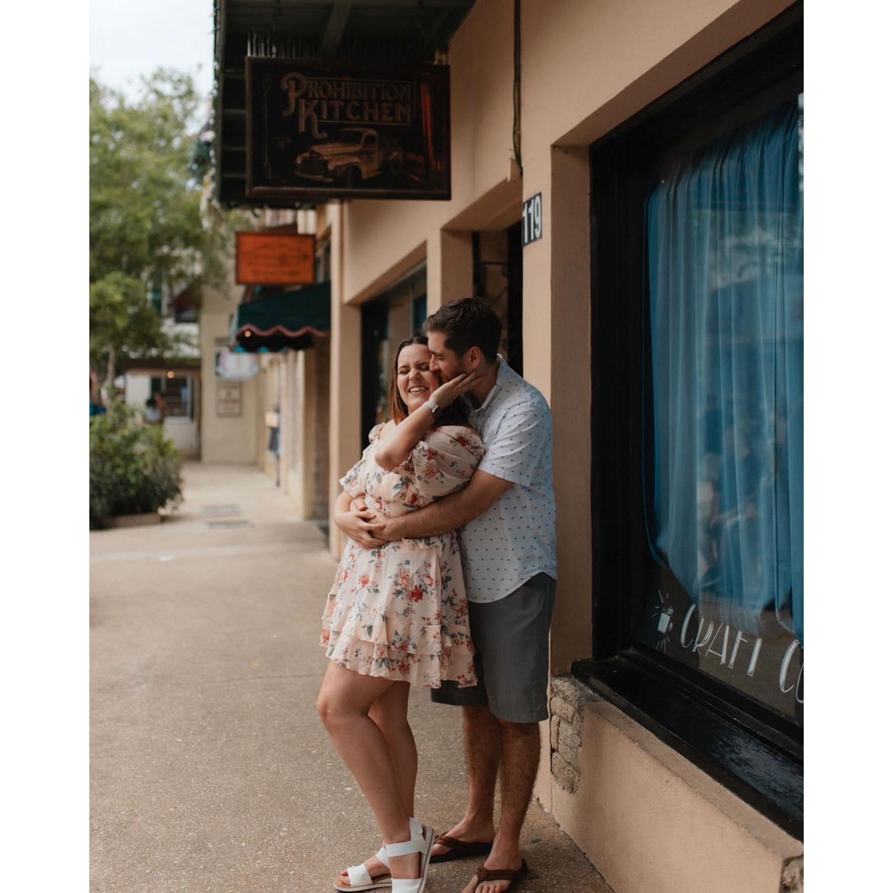 Our first date was at Ancient City Brewing and Prohibition Kitchen so of course we had to take a photo here.