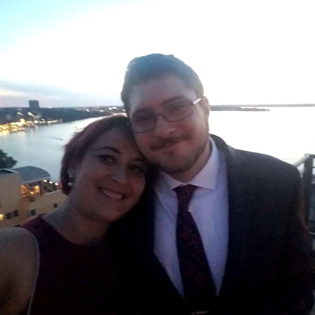 All dressed up for a wedding in August 2017