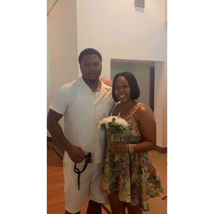 Vegas Wedding 8.2024 | He caught the garter and I got the bouquet.