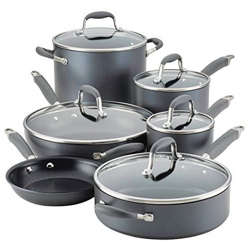 Anolon Advanced Home Hard-Anodized Nonstick 11-Piece Cookware Set (Moonstone)
