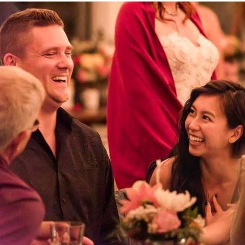 At Wesley and Kaye's wedding