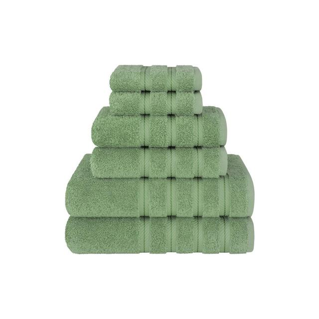 American Soft Linen 6 Piece Towel Set, 100% Cotton Bath Towels for Bathroom, Sage Green