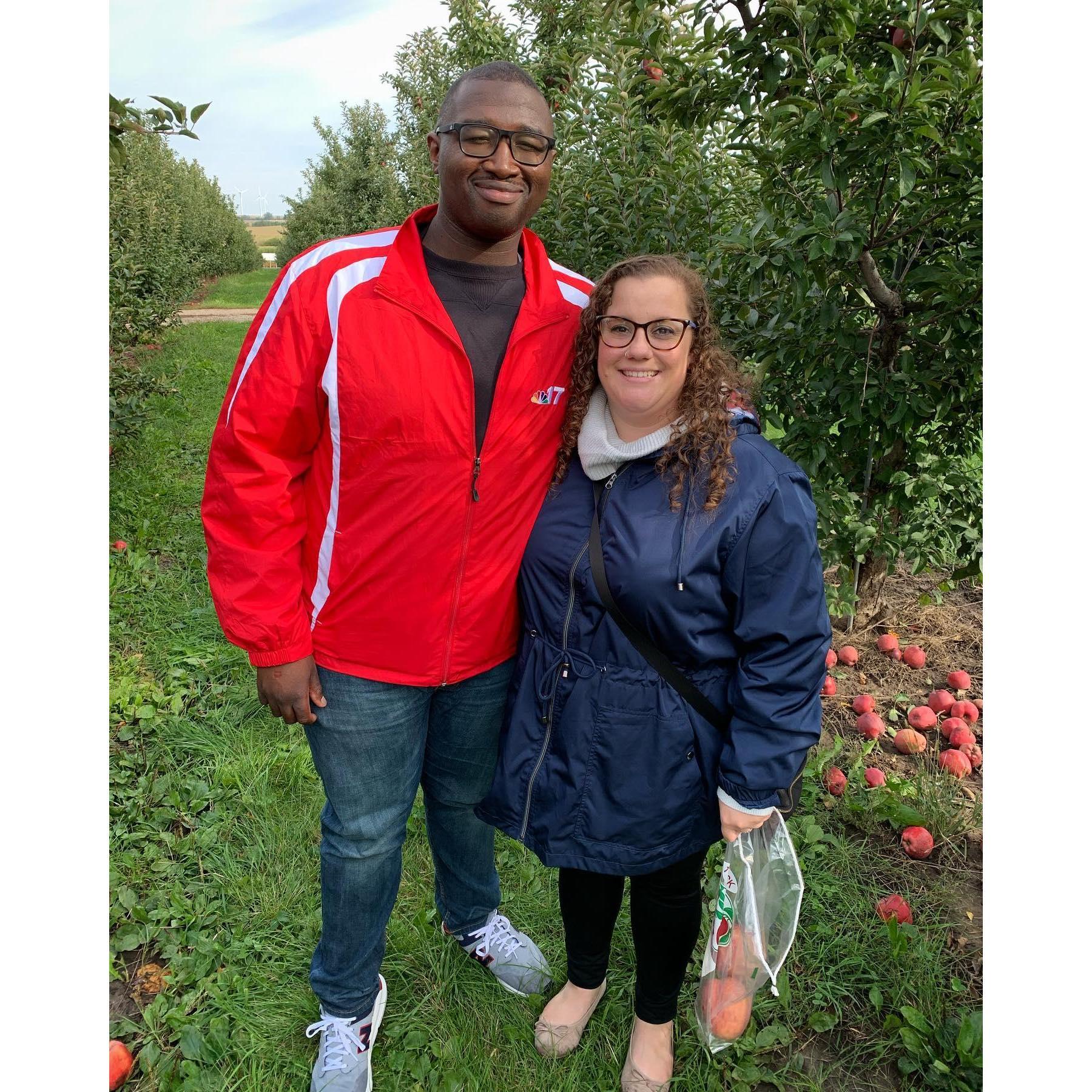 Apple picking in October 2019.