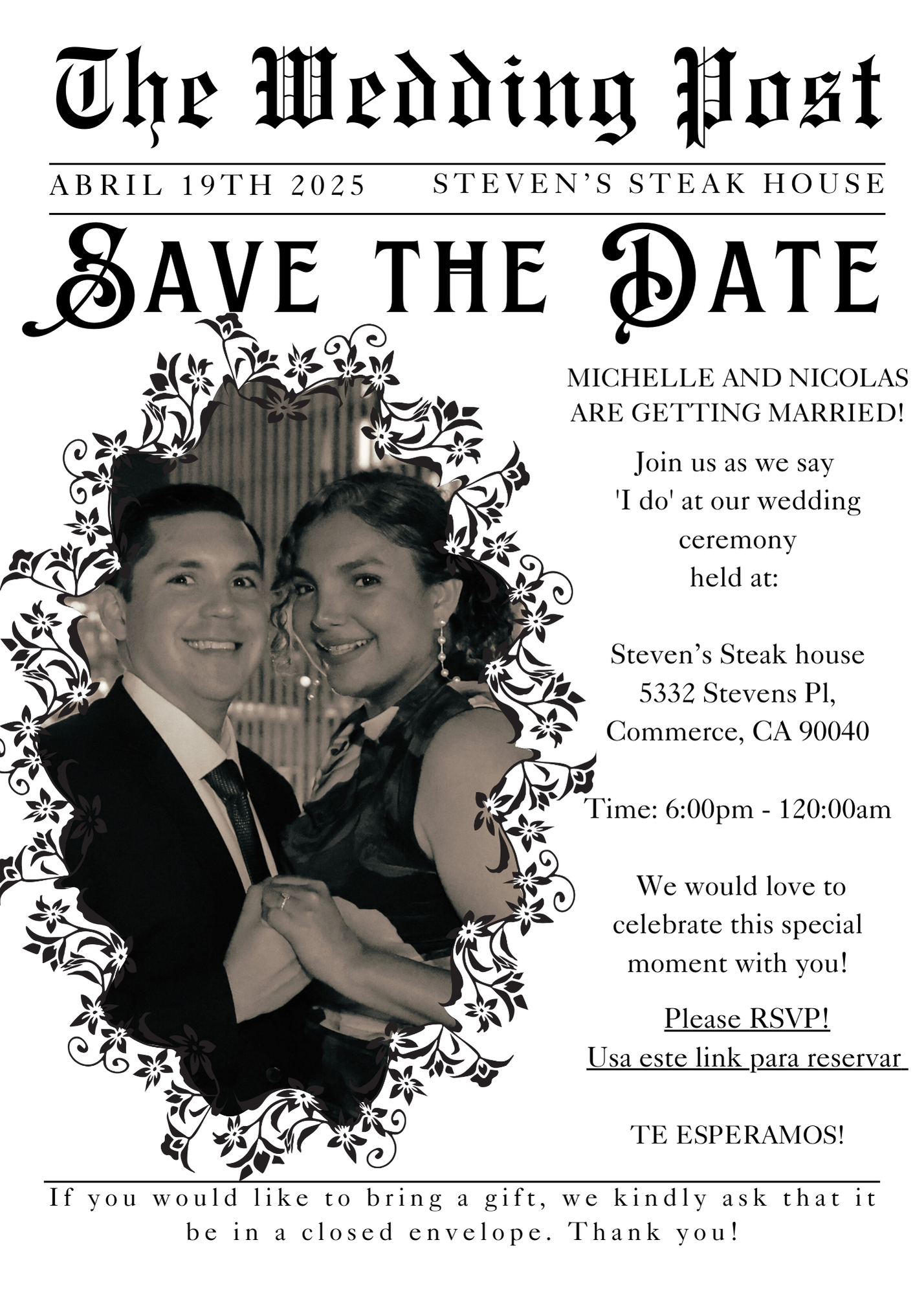 The Wedding Website of Michelle Aroca and Nicolas Almeida
