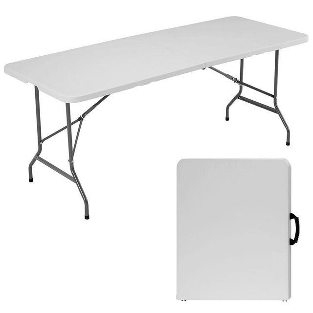 Elevon 6ft Plastic Folding Table Outdoor Indoor Heavy Duty Portable Table with Carrying Handle for Camping Picnic Party