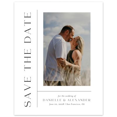 White Simple Wedding Digital Save the Date - Classic Chapel Photo