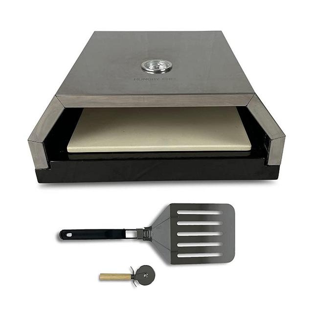 Hungry Chef Pizza Oven, Pizza Maker For Outdoor Grill, Pizza Stone, Stainless Steel