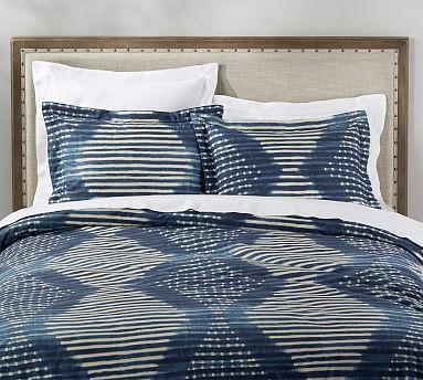 Shibori Diamond Duvet Cover & Sham in Blue