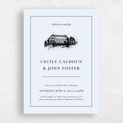 Sky, Blue Wedding Invitation - Griffith Classic