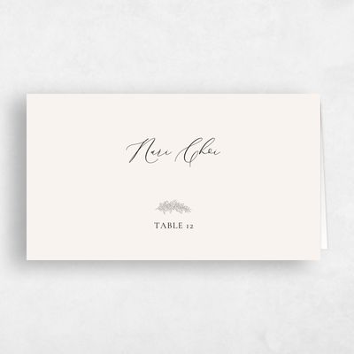 Light Oatmeal, Beige Wedding Place Card - Mathias