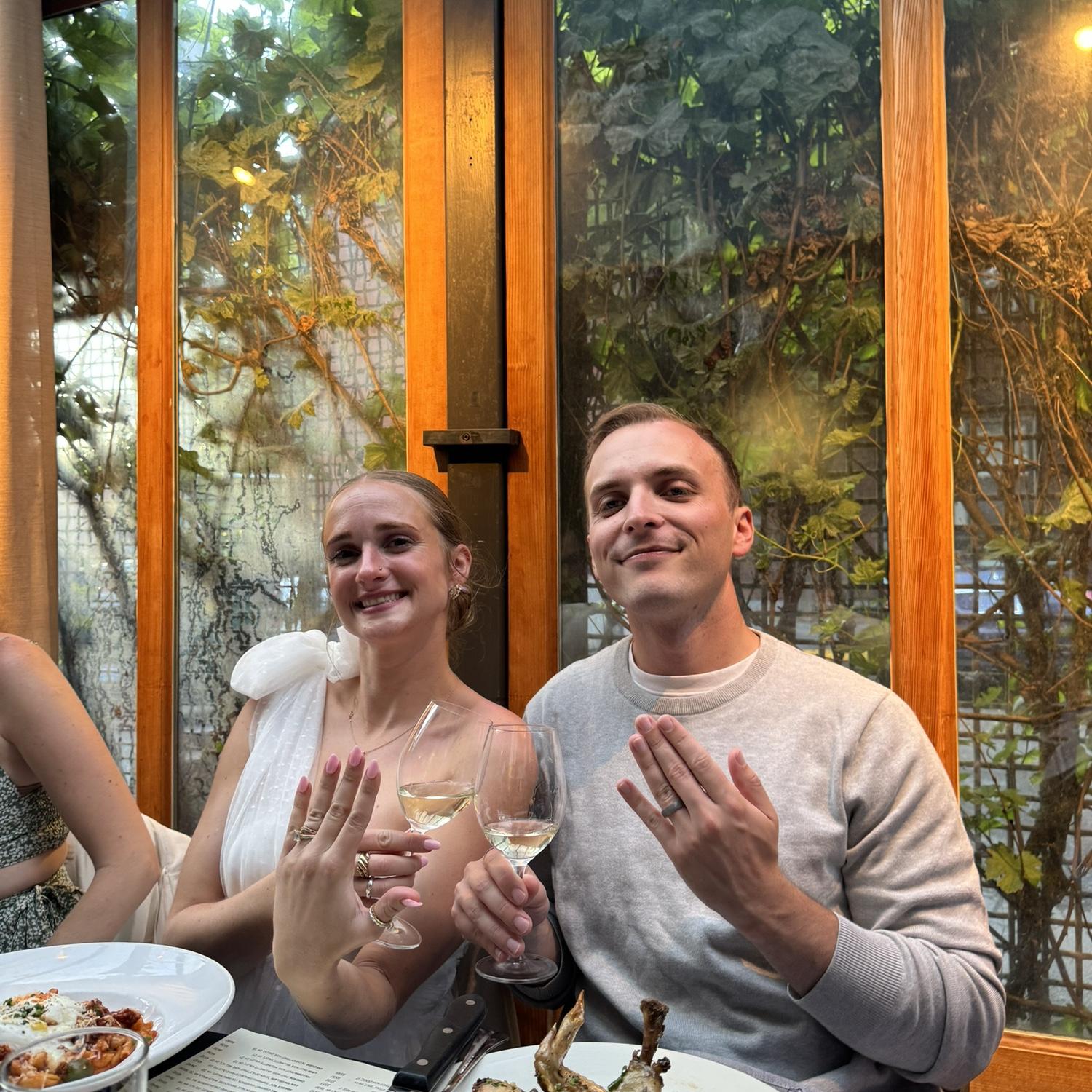 Dinner at the Carina Lounge after eloping 🥂