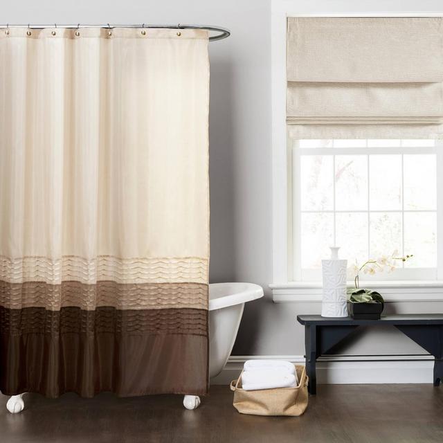Mia Shower Curtain Wheat/Taupe - Lush Décor