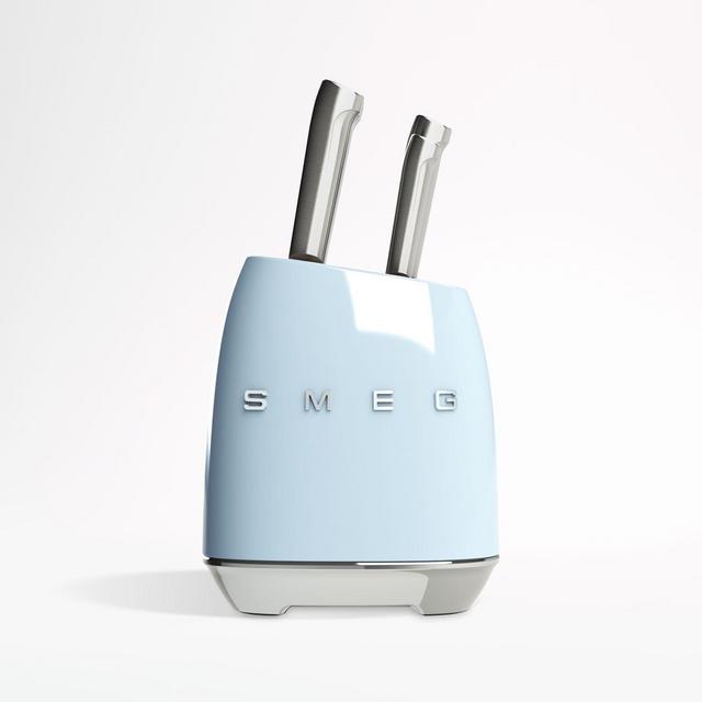 Smeg Pastel Blue 7-Piece Knife Block Set