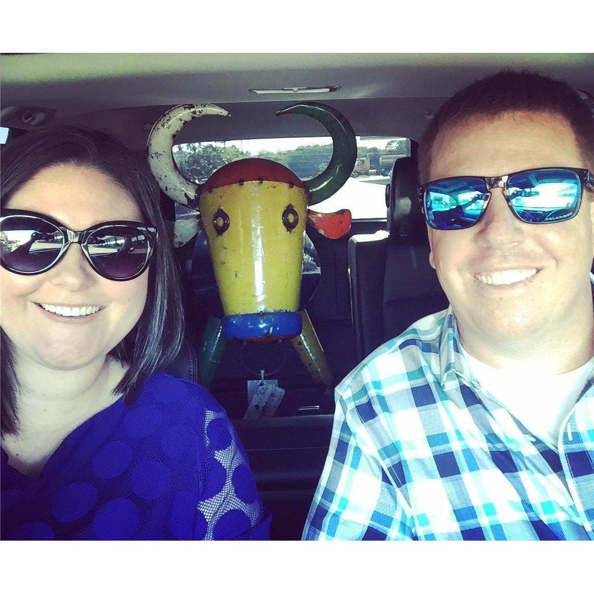 Taking "Buster" our Texas Bull Cooler home!