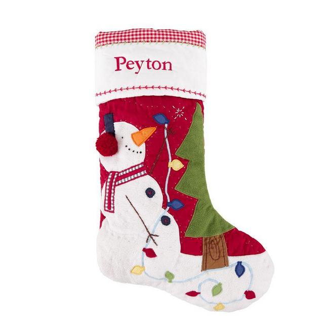 Snowman Quilted Christmas Stocking